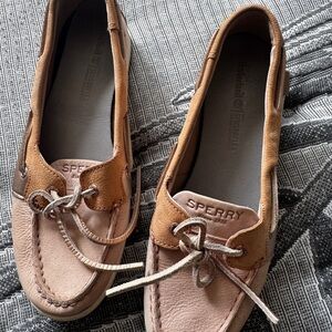 Sperry Tan Moccasins with Classic Stitching